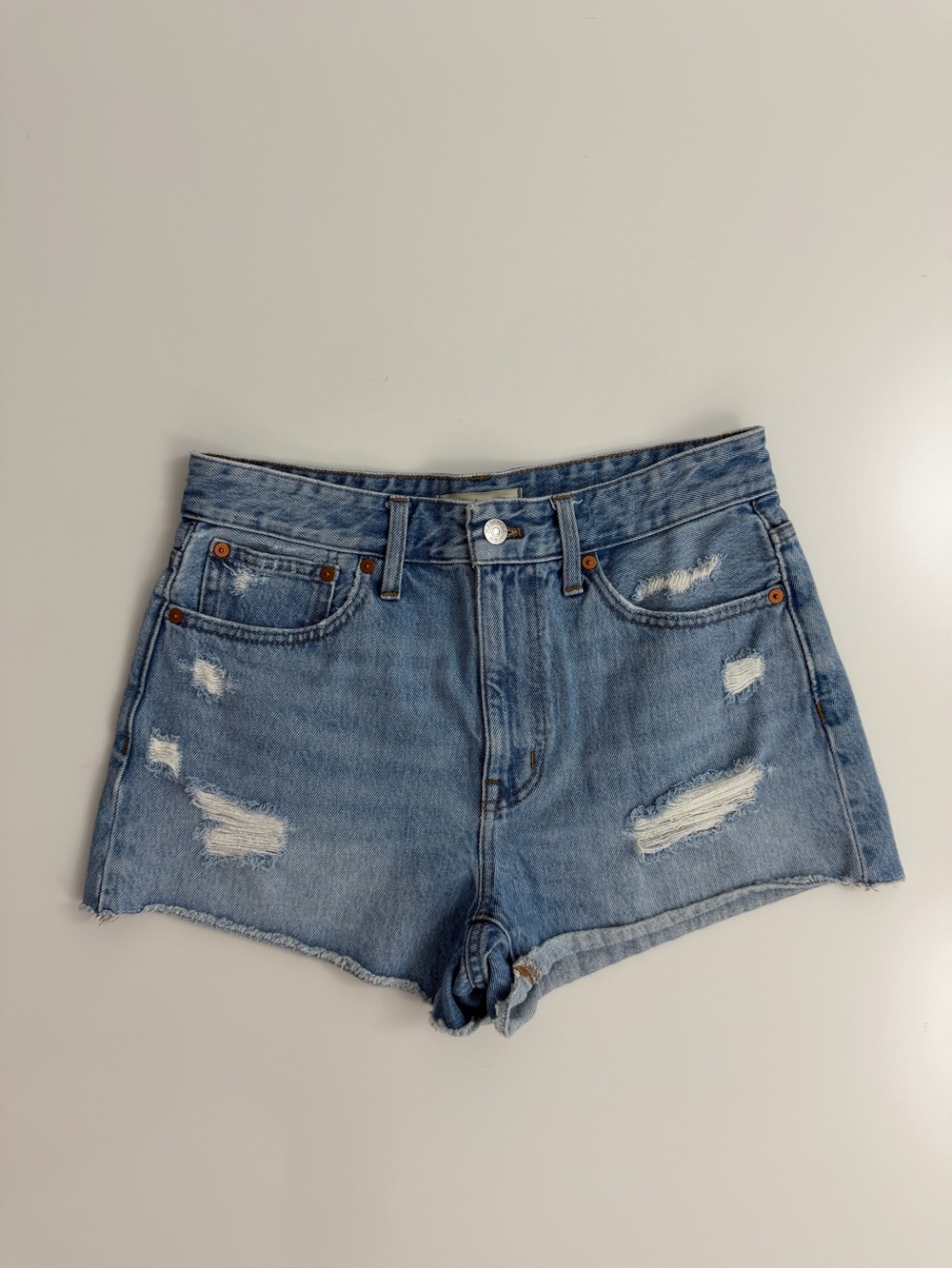 Madewell Distressed Relaxed Denim Shorts, Size 26